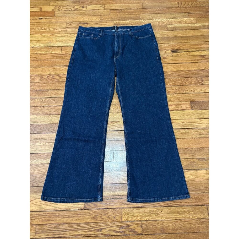 Banana Republic Womens The Flare Jeans Sz 35 40x31 Blue Dark Wash Stretch Denim